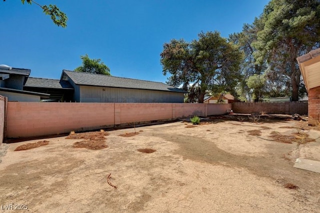 view of fenced backyard