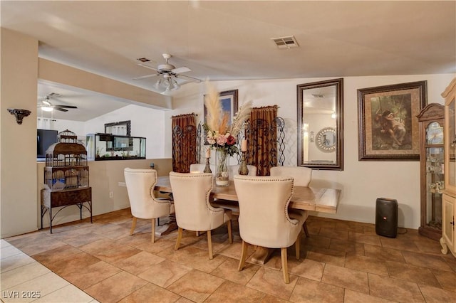 5220 Shasta Daisy St, North Las Vegas, NV 89031 - dining room with lofted ceiling and ceiling fan