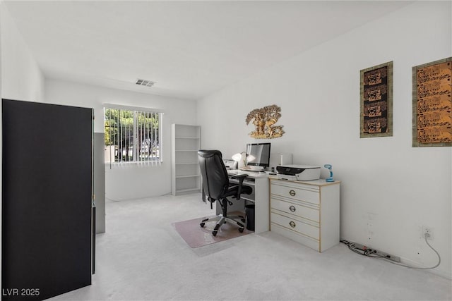 office featuring light colored carpet