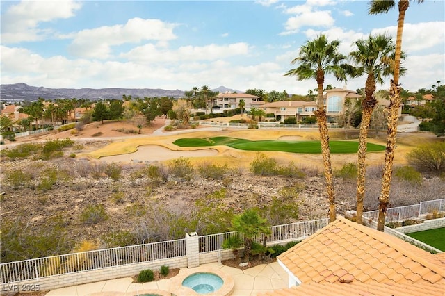 1933 Davina St, Henderson, NV 89074 - view of property's community with fence, a mountain view, and view of golf course