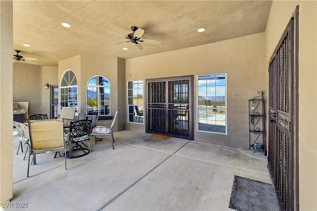 3780 Shawnee Ave, Pahrump, NV 89048 - view of patio with ceiling fan and outdoor dining space