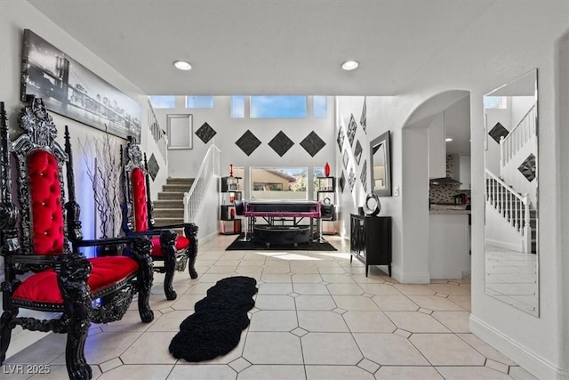 interior space with recessed lighting