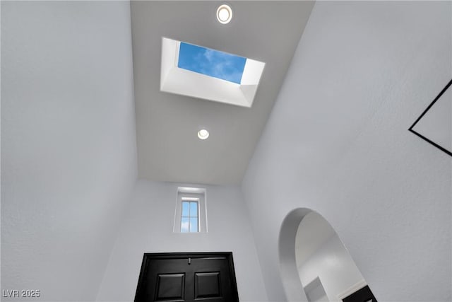 interior space with a skylight