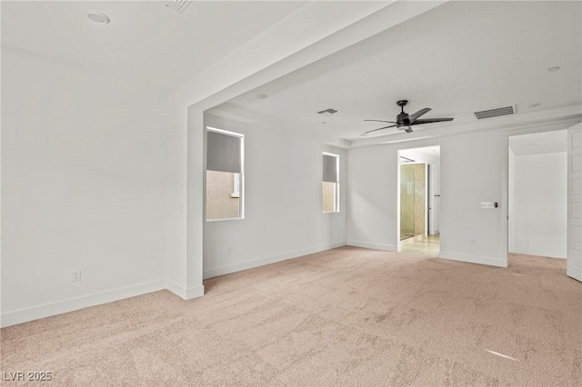 10851 Hanwicke Harbor Ave, Las Vegas, NV 89166 - spare room featuring light carpet, ceiling fan, and baseboards