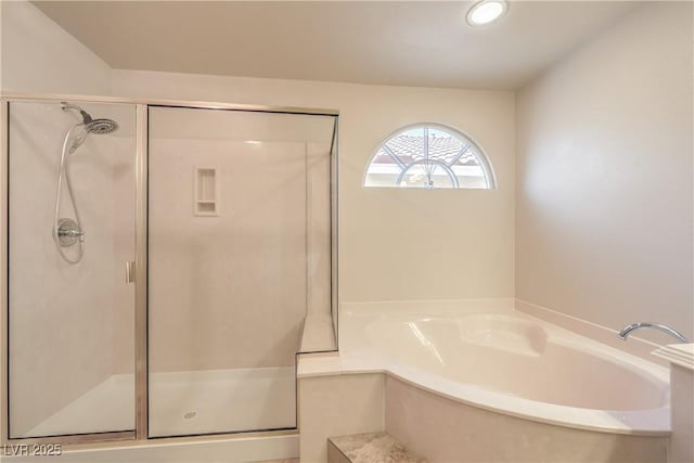 6559 Musette Ave, Las Vegas, NV 89139 - bathroom featuring a stall shower and a garden tub