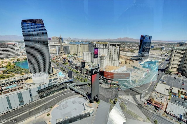 city view with mountains