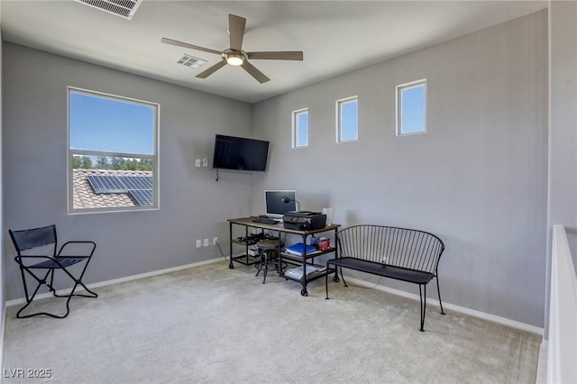 5650 Pleasant Palms St, North Las Vegas, NV 89081 - office with carpet, a ceiling fan, and baseboards