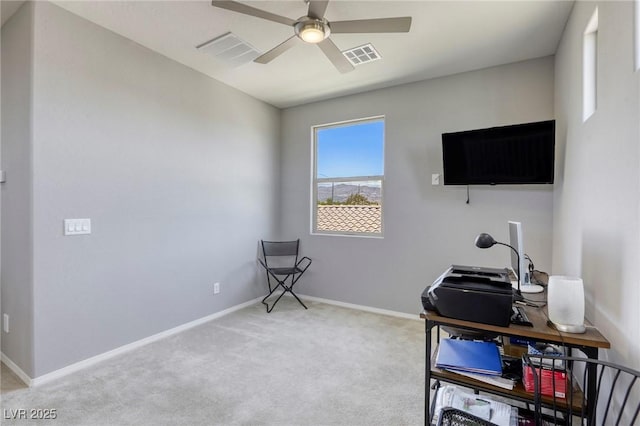 5650 Pleasant Palms St, North Las Vegas, NV 89081 - carpeted home office with a ceiling fan and baseboards