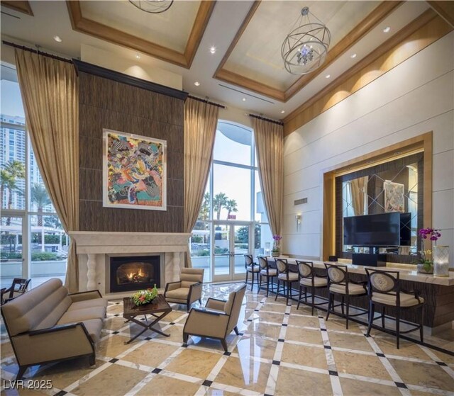 2777 Paradise Rd Unit 2701Ph, Las Vegas, NV 89109 - lobby featuring a high ceiling, recessed lighting, and wooden walls