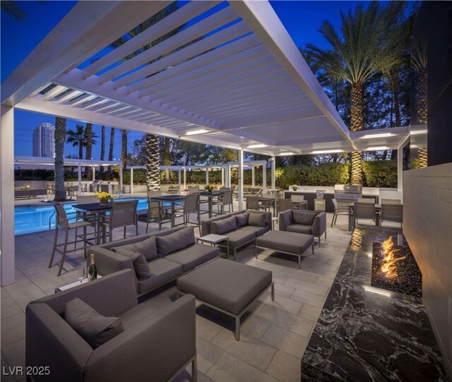 2777 Paradise Rd Unit 2701Ph, Las Vegas, NV 89109 - view of patio / terrace featuring outdoor lounge area, an outdoor pool, and a pergola