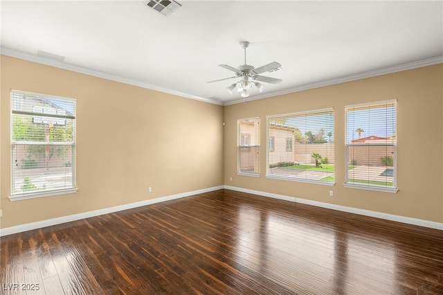 215 Great Gable Dr, Las Vegas, NV 89183 - spare room with ornamental molding, plenty of natural light, baseboards, and ceiling fan