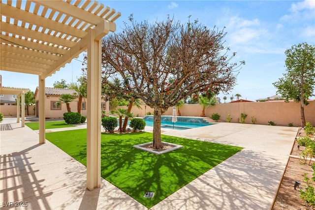 215 Great Gable Dr, Las Vegas, NV 89183 - view of yard featuring a pergola and a patio