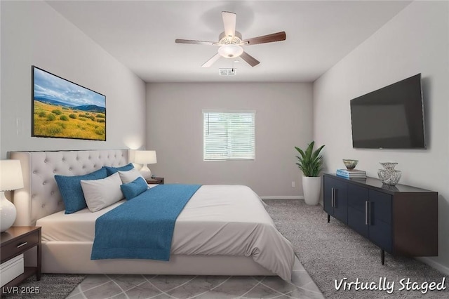 10257 Sequoia Falls Pl, Las Vegas, NV 89149 - carpeted bedroom featuring a ceiling fan and baseboards