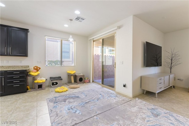 10742 Cowlite Ave, Las Vegas, NV 89166 - bedroom featuring light tile patterned floors, access to exterior, and recessed lighting