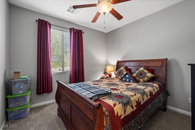 3708 Fuselier Dr, North Las Vegas, NV 89032 - bedroom with carpet, baseboards, and a ceiling fan