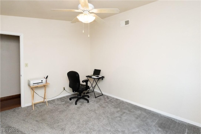 2822 La Palma Dr, Laughlin, NV 89029 - carpeted office with ceiling fan and baseboards
