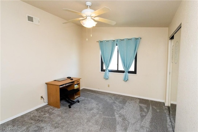 2822 La Palma Dr, Laughlin, NV 89029 - office featuring carpet, a ceiling fan, and baseboards