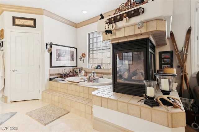 7301 Heggie Ave, Las Vegas, NV 89131 - bathroom featuring crown molding