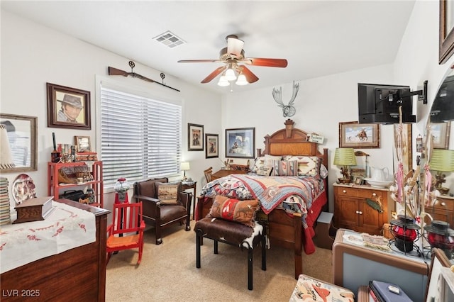 7301 Heggie Ave, Las Vegas, NV 89131 - bedroom with light colored carpet and ceiling fan