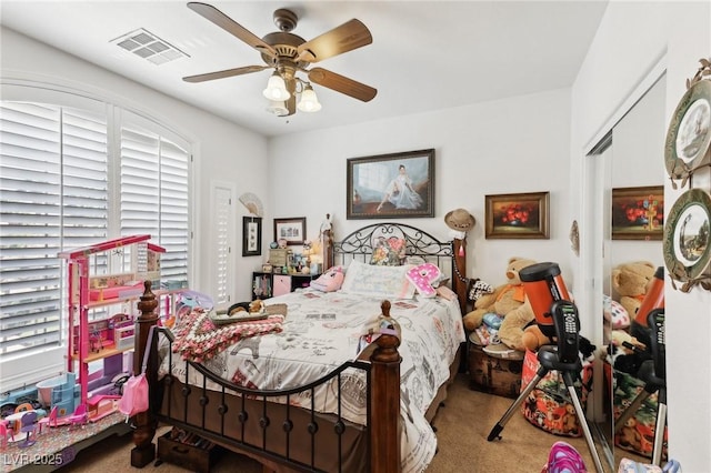 7301 Heggie Ave, Las Vegas, NV 89131 - bedroom featuring carpet floors, ceiling fan, and a closet