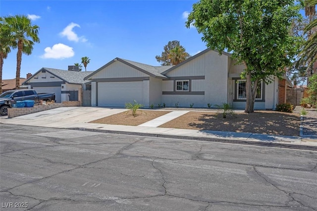 view of front of home with an attached garage and driveway