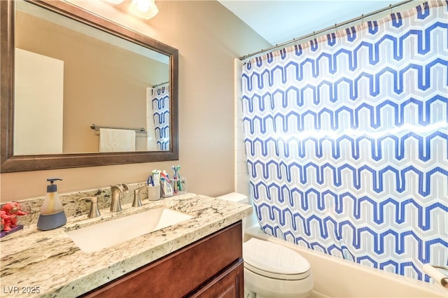 824 Schooner Dr, Henderson, NV 89015 - bathroom featuring toilet, vanity, and shower / bath combo