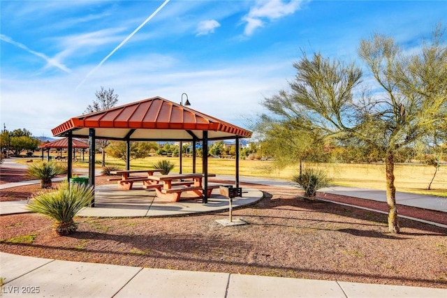 view of property's community with a gazebo