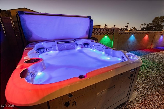 200 E Desert Rose Dr, Henderson, NV 89015 - view of swimming pool featuring a hot tub and fence