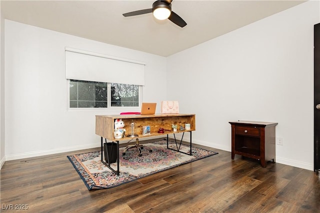 200 E Desert Rose Dr, Henderson, NV 89015 - office space featuring ceiling fan, wood finished floors, and baseboards