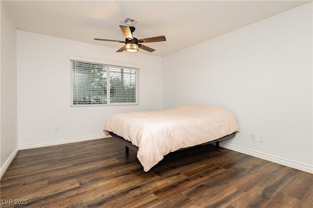 200 E Desert Rose Dr, Henderson, NV 89015 - bedroom with baseboards, wood finished floors, and ceiling fan