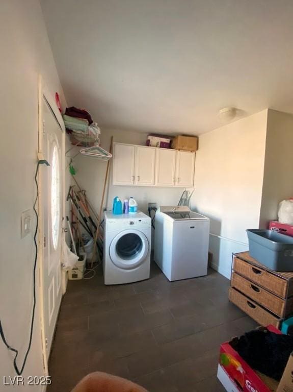 4910 Elizabeth St, Pahrump, NV 89048 - washroom with washing machine and dryer and cabinet space