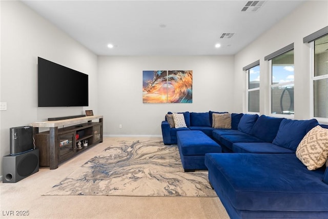 8929 Cassia Winds St, Las Vegas, NV 89166 - living room featuring carpet floors, recessed lighting, and baseboards