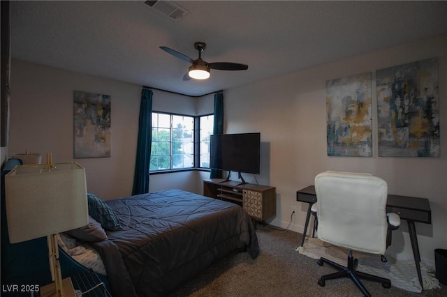 9013 Cypress Point Way, Las Vegas, NV 89117 - carpeted bedroom with a desk, baseboards, and ceiling fan