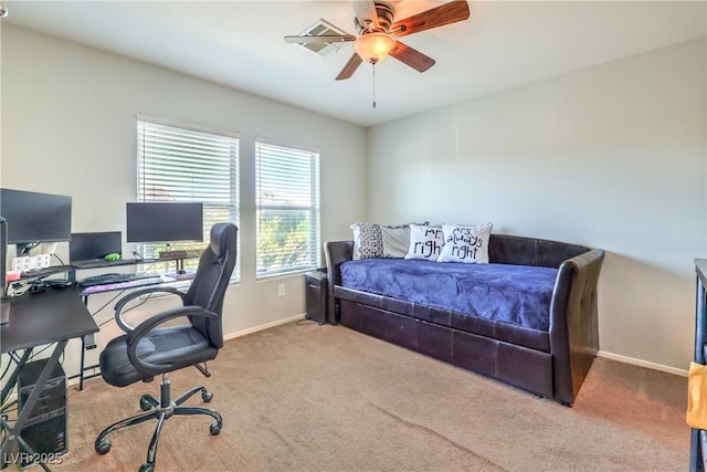 1213 High Altitude Ave, North Las Vegas, NV 89032 - carpeted office space with ceiling fan and baseboards