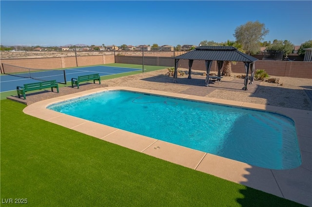 8228 Fulton Ranch St, Las Vegas, NV 89131 - view of swimming pool with a gazebo
