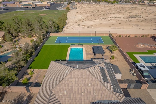 bird's eye view of a pool