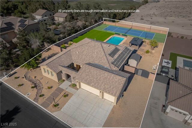 8228 Fulton Ranch St, Las Vegas, NV 89131 - view from above of property with a pool