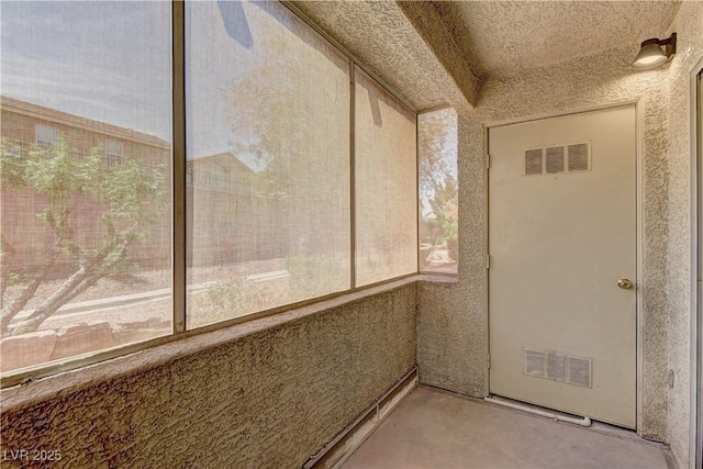 view of unfurnished sunroom