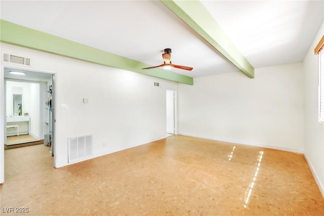 1679 Raindance Way, Las Vegas, NV 89169 - unfurnished room with beam ceiling, ceiling fan, and baseboards
