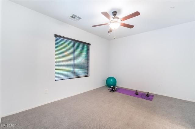 4650 Ranch House Rd Unit 86, North Las Vegas, NV 89031 - exercise room featuring carpet flooring, a ceiling fan, and baseboards