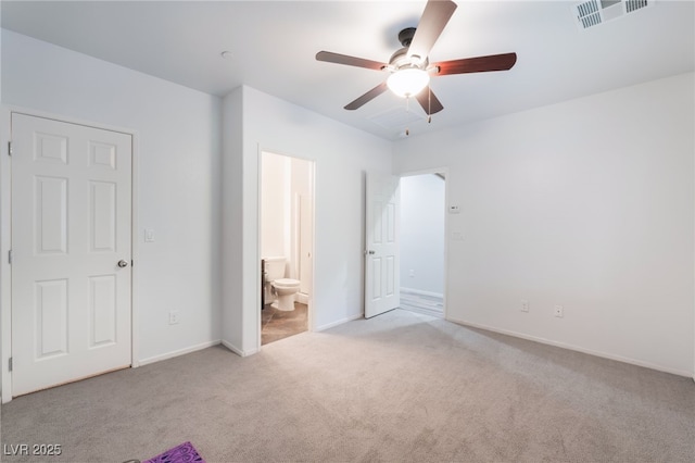 4650 Ranch House Rd Unit 86, North Las Vegas, NV 89031 - unfurnished bedroom featuring carpet flooring, baseboards, ensuite bath, and a ceiling fan