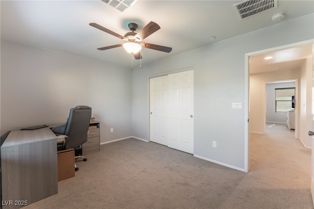 4650 Ranch House Rd Unit 86, North Las Vegas, NV 89031 - unfurnished office featuring a ceiling fan, carpet, and baseboards