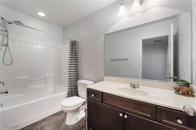 4650 Ranch House Rd Unit 86, North Las Vegas, NV 89031 - bathroom featuring toilet, shower / tub combo, and vanity