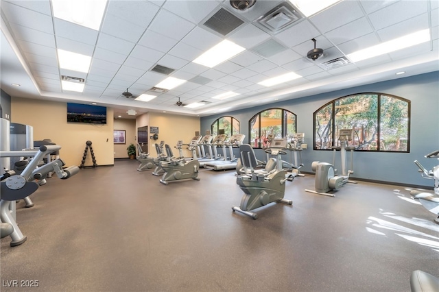 4650 Ranch House Rd Unit 86, North Las Vegas, NV 89031 - exercise room featuring a drop ceiling and baseboards