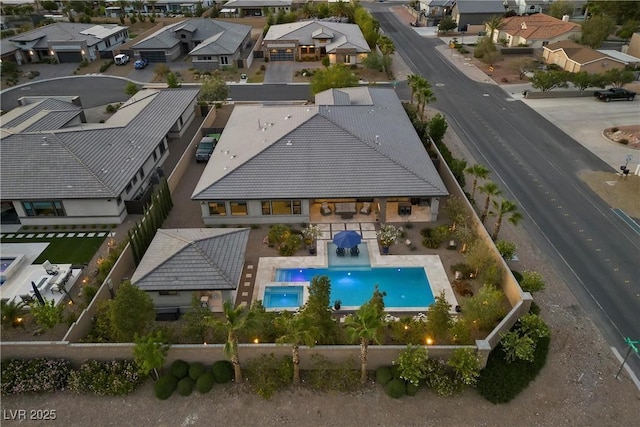 7477 Triple Knot Ct, Las Vegas, NV 89113 - aerial view of residential area with a pool