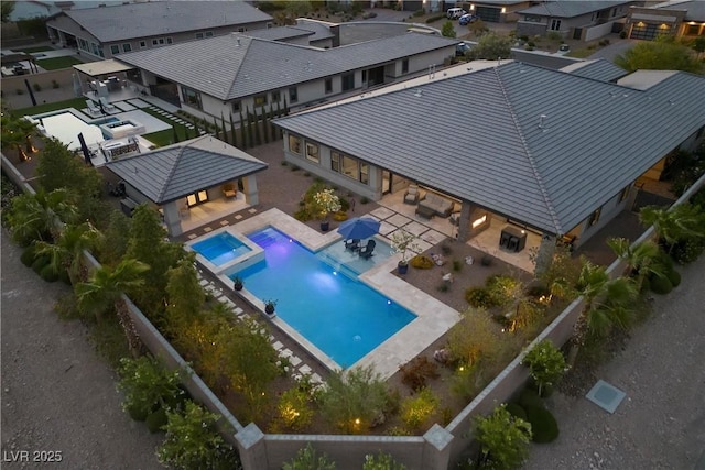 7477 Triple Knot Ct, Las Vegas, NV 89113 - aerial perspective of suburban area featuring a pool