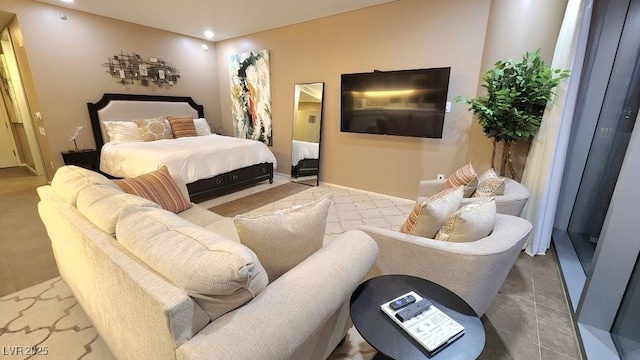 bedroom with recessed lighting