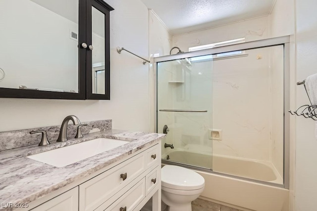 4302 Newhaven Dr, Las Vegas, NV 89147 - bathroom featuring toilet, vanity, and enclosed tub / shower combo