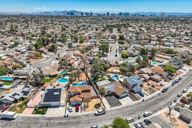 4302 Newhaven Dr, Las Vegas, NV 89147 - bird's eye view of a pool and a mountain backdrop