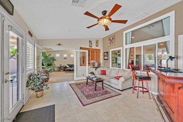 8208 Flowing Rapids Ct, Las Vegas, NV 89131 - sunroom / solarium featuring vaulted ceiling and french doors